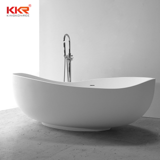 全新现代独立式白色实心表面浴室浴缸